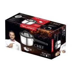 Rondel ze stali nierdzewnej z pokrywką FLORINA CHEF 2,5 l