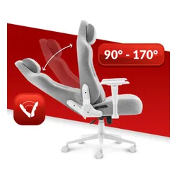 Fotel gamingowy HELL'S CHAIR HC 1009 Biało-szary