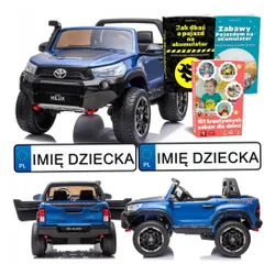 Auto Na Akumulator Dla 2 Dzieci Toyota Hilux 4X4 Lakier Pilot Eva Skóra LED Radio MP3