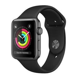 APPLE Watch 3 GPS 38mm koperta z aluminium (gwiezdna szarość) + pasek sportowy (czarny)