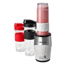 Blender kielichowy CONCEPT SM-3380 Smoothie Maker Biały (Sportowy) + 2 bidony w komplecie