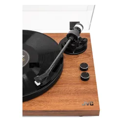 Gramofon JVC AL-E534M Drewno, Manualny, Napęd paskowy, Prędkość odtw. 33 1/3,45 obr./min