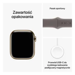 Apple Watch 9 GPS + сотовый 41 мм стальной злотый / пепельный бронзовый Спортивный ремешок S / M