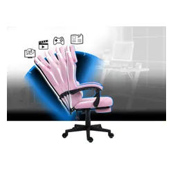 Fotel COBRA Player 5.0 CRF54PK Różowy + podnóżek