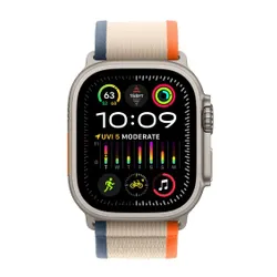 Apple Watch Ultra 2 GPS + сотовый 49 мм Титан + оранжевый/бежевый браслет Trail размер M / L