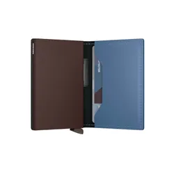 Portfel kieszonkowy RFID Secrid Bandwallet Matte - steel blue / brown