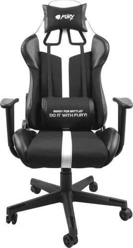 Fotel FURY Avenger XL Czarno-biały