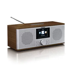 Radioodbiornik Lenco DIR-170 Radio FM DAB+ Internetowe Bluetooth Brązowo-srebrny