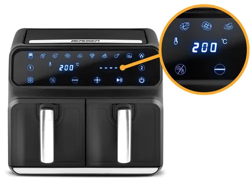 Air Fryer Frytkownica beztłuszczowa BERDSEN BD-653 8l z podwójnym koszem