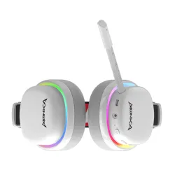 Słuchawki bezprzewodowe z mikrofonem Monka Echo HG9069W Nauszne Biało-czarny