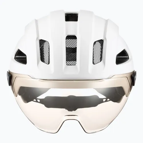 Kask rowerowy UVEX Stride Visor white matt/litemirror silver