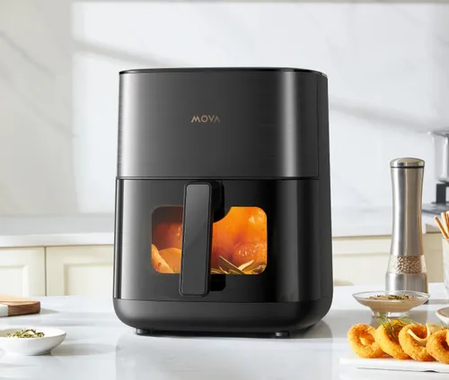 Air Fryer Frytkownica beztłuszczowa MOVA FD10S Pro Czarny 6l z okienkiem do obserwacji postępów gotowania