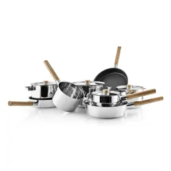 EVA SOLO Nordic Kitchen 24 cm - patelnia nieprzywierająca z pokrywką ze stali nierdzewnej