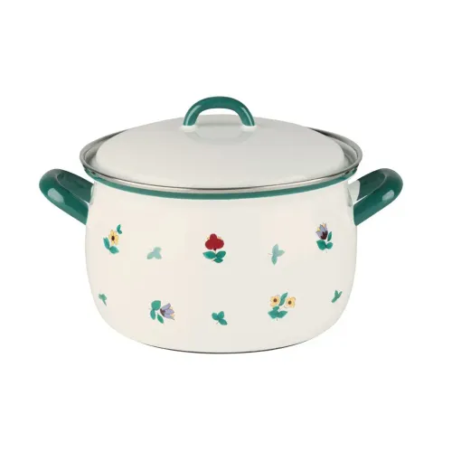 RIESS Country Gmundner Streublumen 2,5 l - garnek emaliowany z pokrywką
