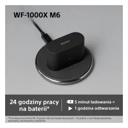 Słuchawki bezprzewodowe Sony WF-1000XM6 ANC Dokanałowe Bluetooth 5.3 Czarny