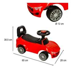 Jeździk Pchacz Samochód Auto Z Dźwiękiem I Światłami Czerwony