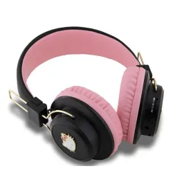 Słuchawki bezprzewodowe Hello Kitty HKBH9KHLMP Metal Logo Round Shape Nauszne Bluetooth 5.3 Różowy