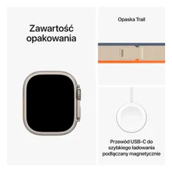 Smartwatch Apple Watch Ultra 2 GPS + сотовый титановый чехол 49 мм браслет Trail оранжевый / бежевый S / M