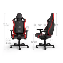 Fotel Noblechairs EPIC COMPACT Black Carbon Red Gamingowy do 120kg Skóra ECO Czarno-czerwony