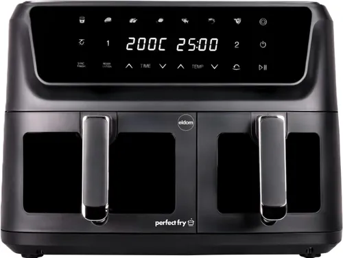 Air Fryer Frytkownica beztłuszczowa ELDOM FR220 Dualo 11l z podwójnym koszem i okienkiem do obserwacji postępów gotowania