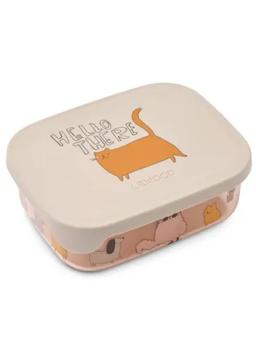 Dziecięcy pojemnik na jedzenie Liewood Arthur Tritan Lunchbox - cats and dogs / sandy