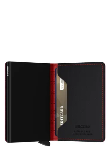 Küçük RFID Cüzdan Gizli Slimwallet Yakıt-Siyah / Kırmızı