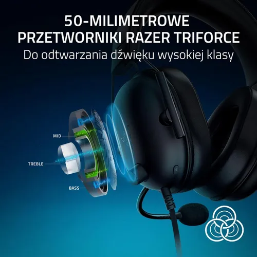 Słuchawki przewodowe z mikrofonem Razer BlackShark V2 X PlayStation Nauszne Czarny