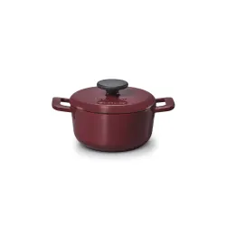 BRABANTIA The Dutch Auber Red 2,5 l bordowy - rondel żeliwny z pokrywką