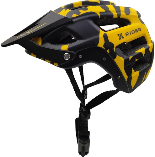 Kask XRIDER XRFH003M Czarno-żółty Full Face z odkręcaną szczęką (rozmiar M)