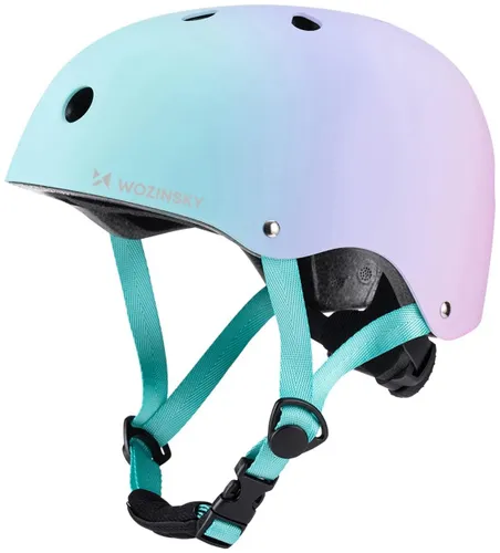 Kask rowerowy WOZINSKY HT-38GRM Niebiesko-fioletowy dla Dzieci (rozmiar M)