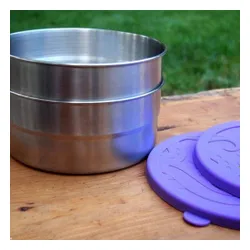 Okrągły stalowy pojemnik ECOlunchbox Seal Cup Jumbo ™ 1,42 l - violet