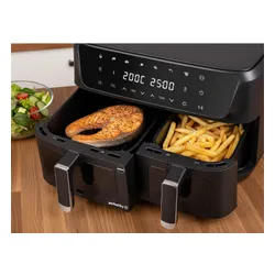 Air Fryer Frytkownica beztłuszczowa ELDOM FR220 Dualo 11l z podwójnym koszem i okienkiem do obserwacji postępów gotowania