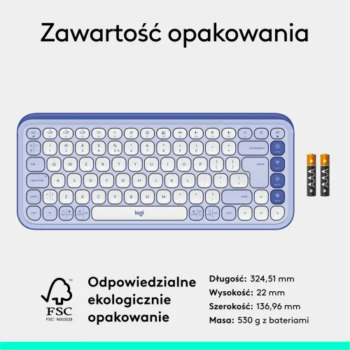 Klawiatura membranowa Logitech POP Icon Keys Fioletowy