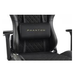 Fotel GAMVIS Phantom Large Czarny (złote elementy) + podnóżek