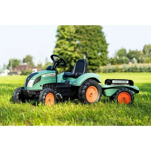 Falk Traktor Lander Zielony Na Pedały Z Przyczepką Od 3-7 Lat