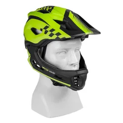 Kask rowerowy VAYOX Enduro VA0421GM Zielony Full Face z odpinaną szczęką (rozmiar M)
