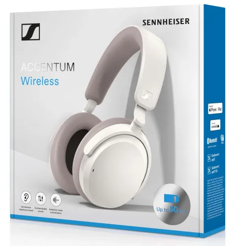 Słuchawki bezprzewodowe Sennheiser ACCENTUM Wireless Nauszne Bluetooth 5.2 Biały