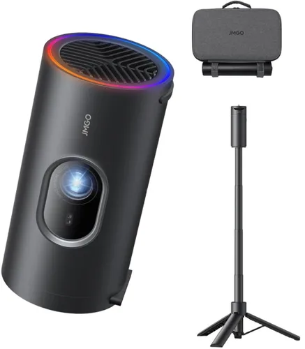 Projektor JMGO PicoPlay+ Full HD (1920 x 1080), 450 ANSI lumen, Wi-fi, Bluetooth + Statyw z powerbankiem + Etui