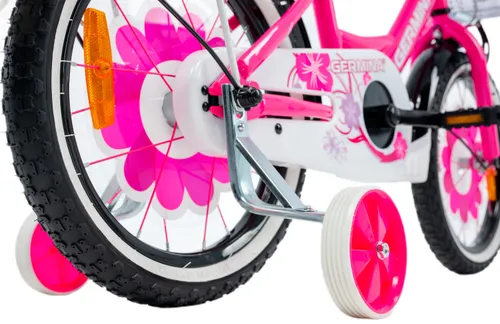 Rower dziecięcy GERMINA BMX 16 cali dla dziewczynki Czarno-różowy