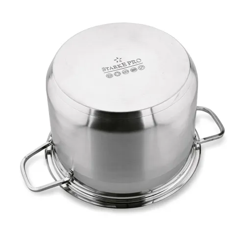 Garnek wysoki ze stali nierdzewnej z pokrywką Starke Pro Aveiro 10 l