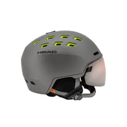 Kask narciarski męski z wbudowaną szybą HEAD RADAR anthracite/lime 2023 - Rozmiar - M/L