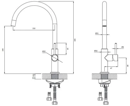Bateria kuchenna OMNIRES Y Y1251BSB Mosiądz szczotkowany