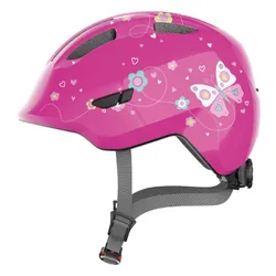 Kask rowerowy ABUS Smiley 3.0 Butterfly Ciemnoróżowy dla Dzieci (rozmiar M)