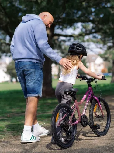 Rower dziecięcy HUFFY Literide Junior 20 cali dla dziewczynki Różowo-fioletowy