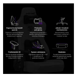 Fotel Anda Seat Novis Plus XL Gamingowy do 150kg Tkanina Czarny