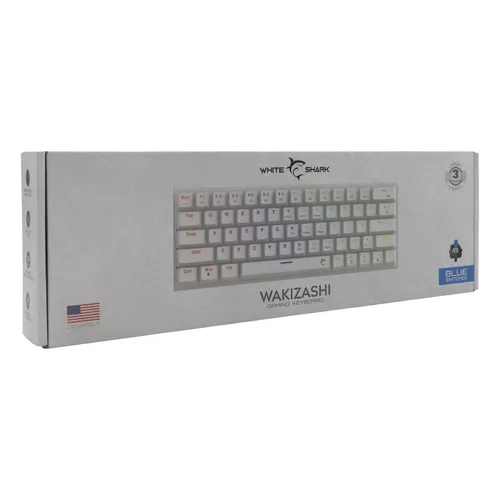 Klawiatura gamingowa White Shark Wakizashi Red przewodowa mechaniczna podświetlana biała