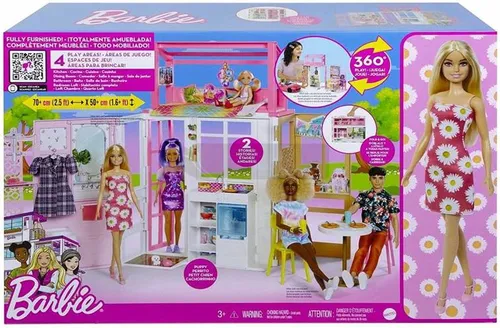Barbie Kompaktowy domek + lalka (HCD48)