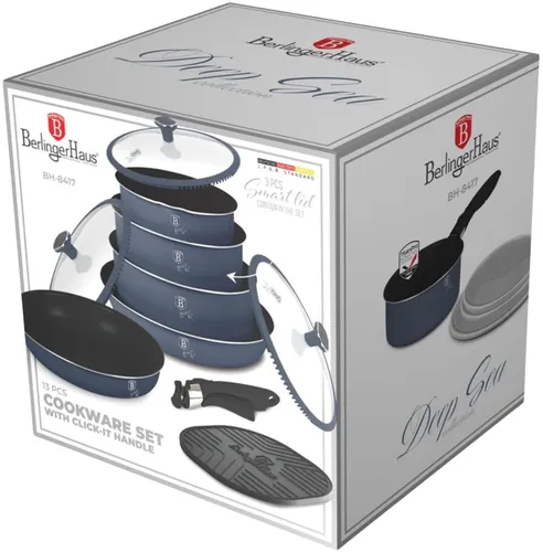 Zestaw patelni i garnków BERLINGER HAUS Deep Sea BH-8417 (13 elementów)