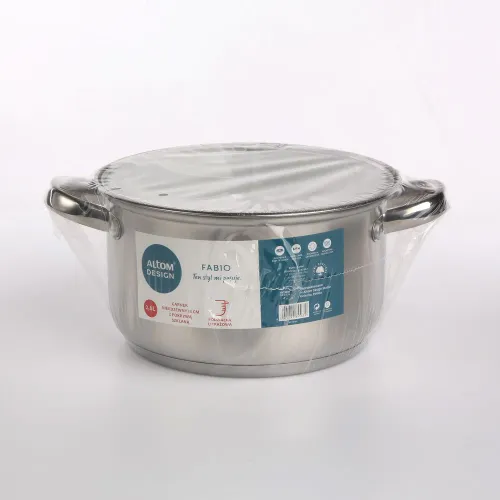 Garnek ze stali nierdzewnej z pokrywką FABIO 2,6 l