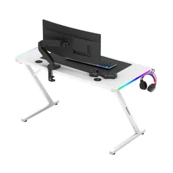 Biurko gamingowe HUZARO Hero 2.5 RGB Biały
